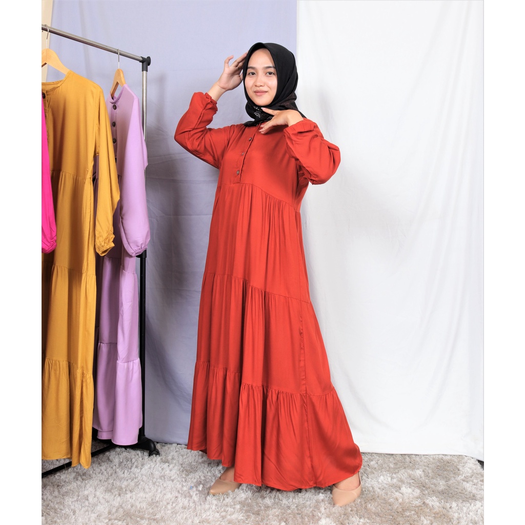 Kirana dress rayon wanita gamis rayon terbaru/gamis