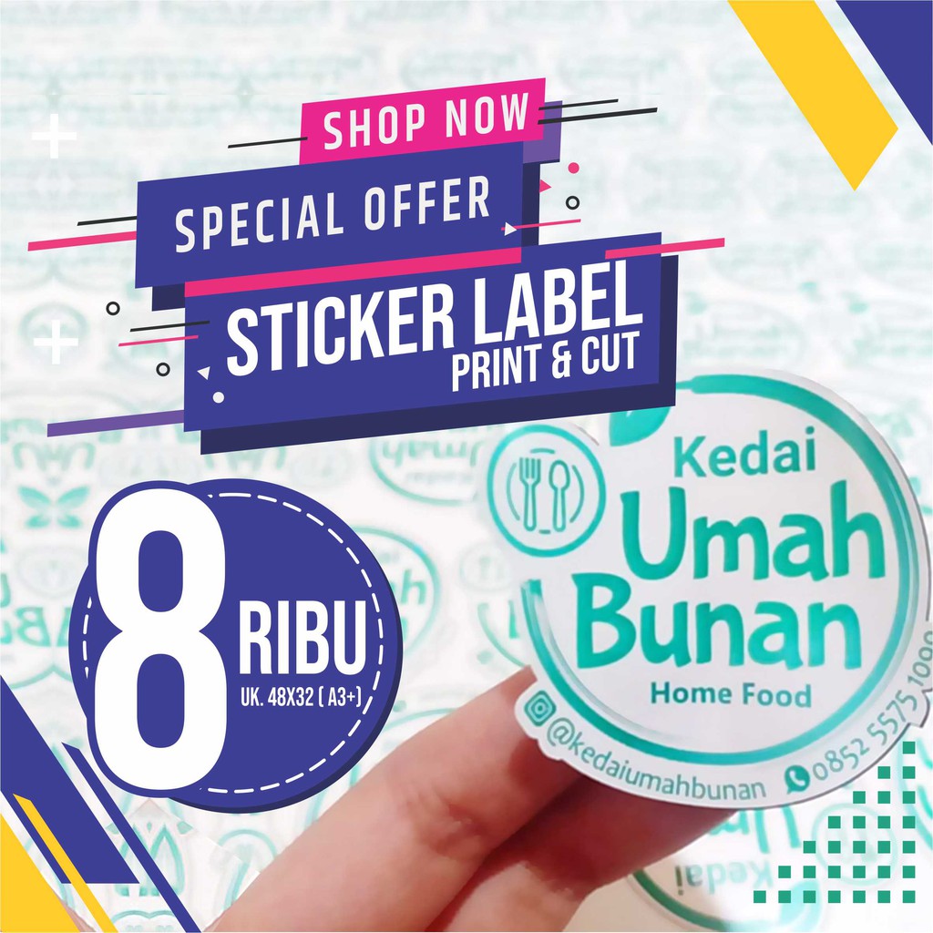 

Sticker Label FREE Cutting / Sticker Chromo / Sticker Vinyl / Stiker Label Murah