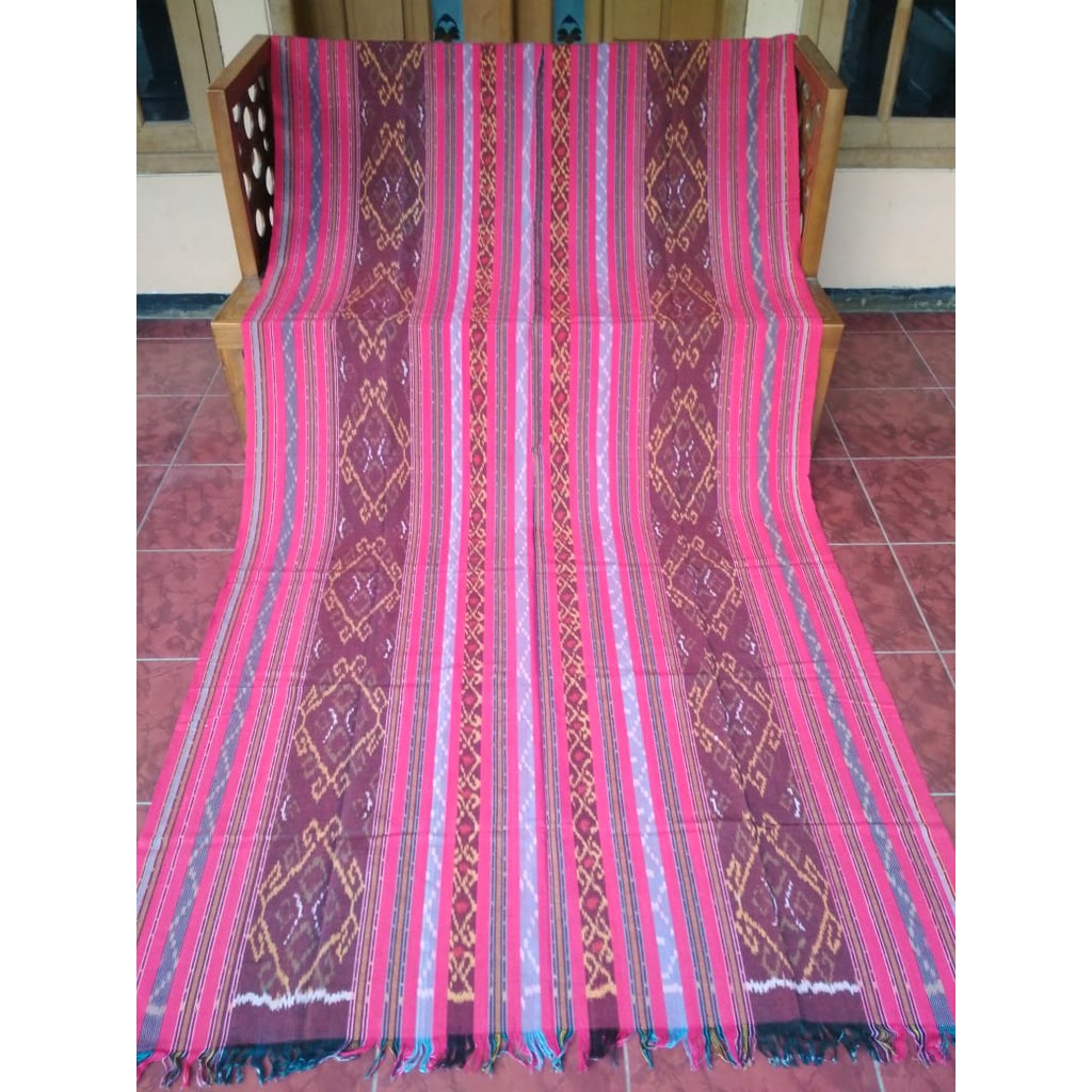 Kain tenun troso blangket premium fushia magenta lurik