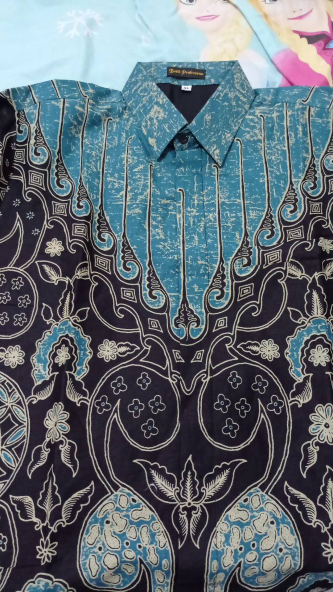 Prisai Ijo Kemeja Batik Pria Lengan Panjang Slimfit Katun Printing Hem Baju Atasan Kantor Modern