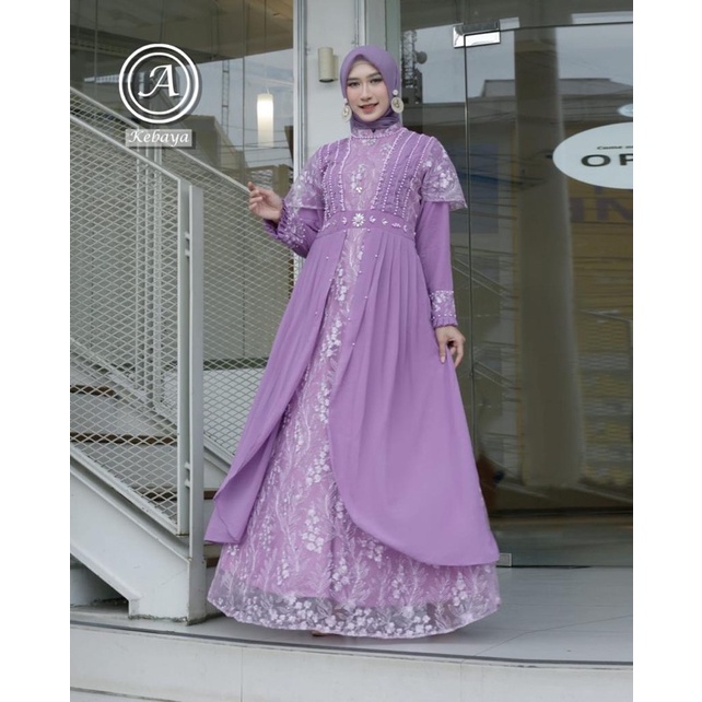 Kadai.Baju / Gamis Humaira / Gamis tulle payet / Gamis wisuda dan pernikahan Size M L XL XXL