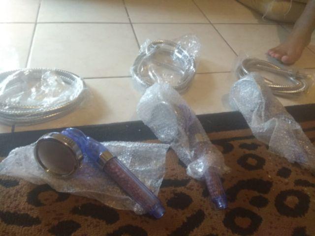 {terlaris} Kepala Shower Head Ion Spa Ionizer Healthy Crystal 3 Mode Bonus Selang + Holder