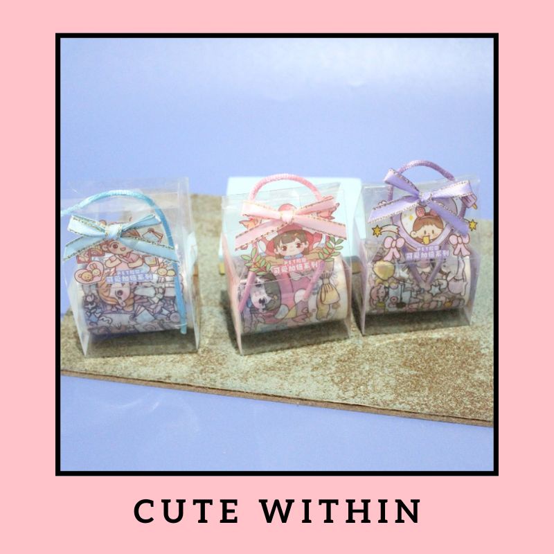

Paket selotip washi roll set JH-SC-WARNA RANDOM - washi tape cute girl kado unik bungkus gambar hadiah sovenir alat tulis kerja sekolah kantor lucu estetik aesthethic