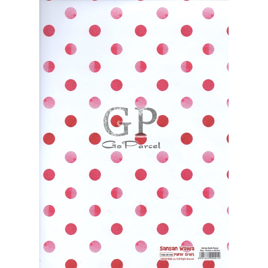 ( 5 Lembar ) POLKADOT SANWA - Best Seller! KERTAS KADO SMALL DOTS - GIFT WRAP PAPER SANSAN WAWA TINY MEDIUM DOTS ONDE BLUE RED GREEN RAINBOW BLACK PINK PURPLE / MERAH HIJAU UNGU