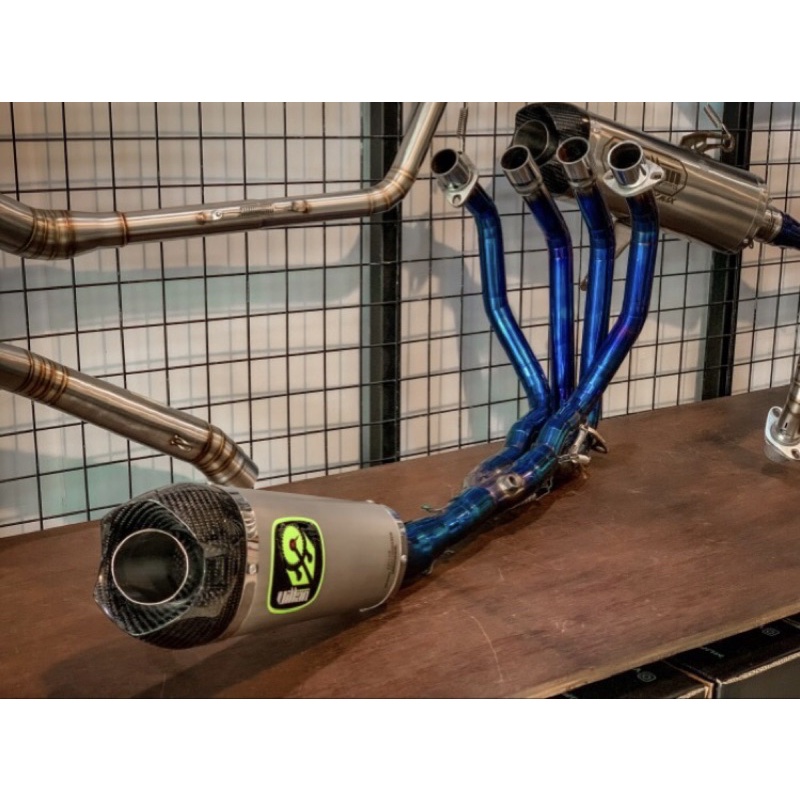 ( ORIGINAL ) KNALPOT VILLAN TECH1 FULLSYSTEM ZX25R HEADER BLUE