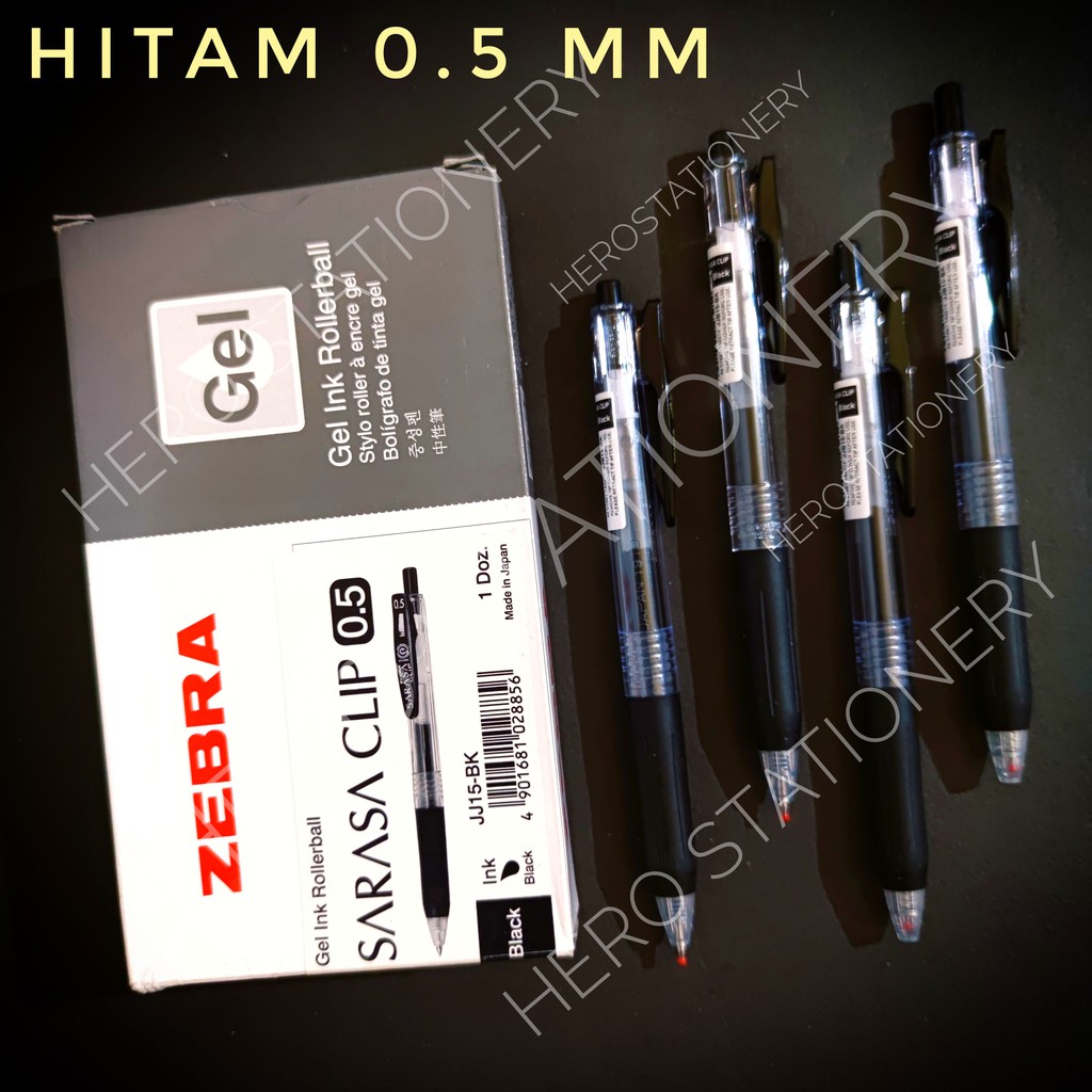 

Pena ballpen ballpoint pen zebra sarasa clip 0.5 mm tinta hitam