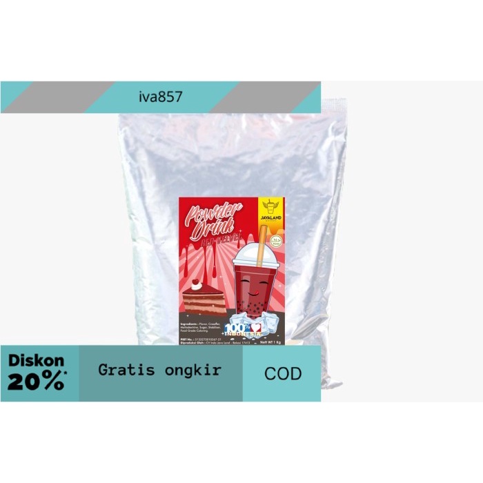 

PROMO rasa red velvet Bubuk kiloan Bubble Powder Drink Original Javaland 1kg GRATIS ONGKIR