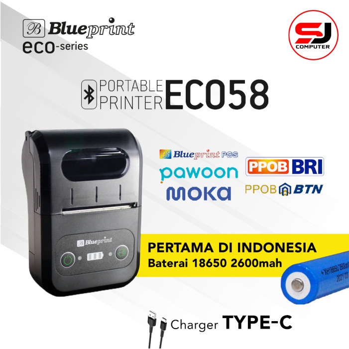 Printer Bluetooth Thermal Mini Bluetooth BLUEPRINT ECO58