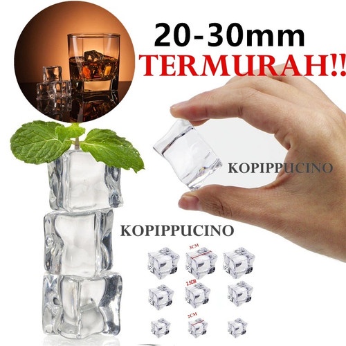 Jual ACRYLIC FAKE ICE CUBE 2CM 2,5CM 3CM ES BATU PALSU KOTAK PROPS FOTO