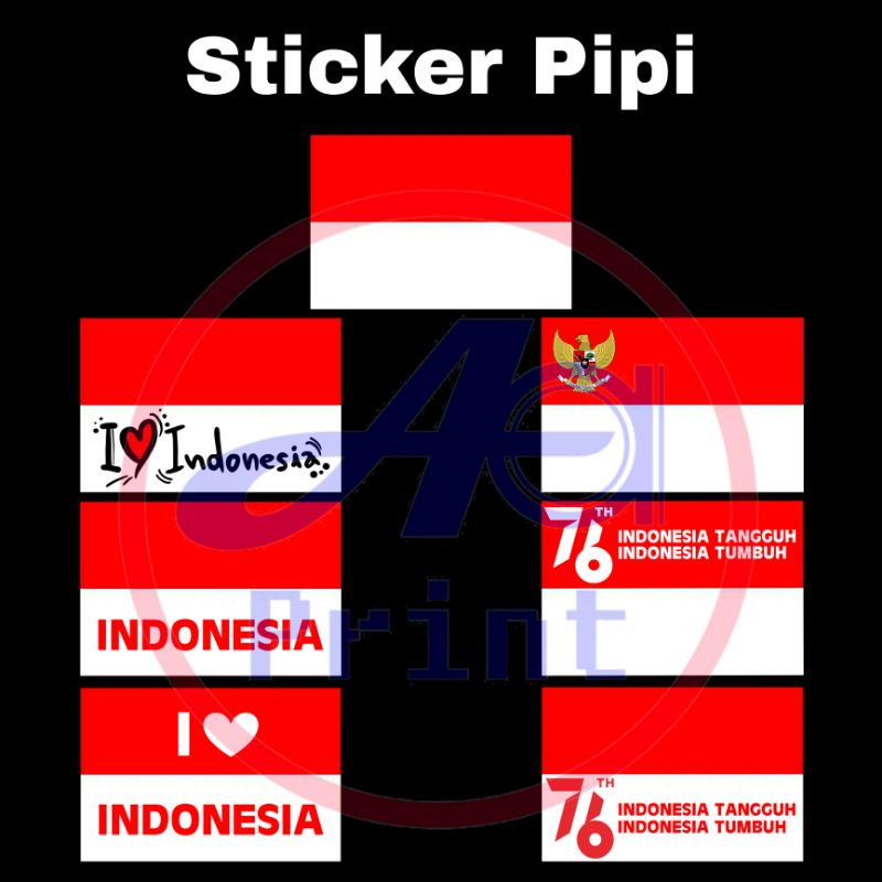 

Sticker Pipi Stiker Pipi Merah Putih Murah 2x3 cm