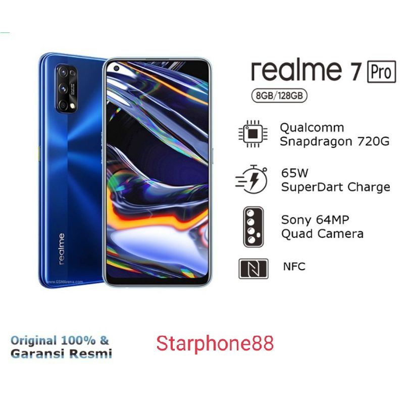 Realme 7pro ram 8/128 garansi resmi,imei terdaftar