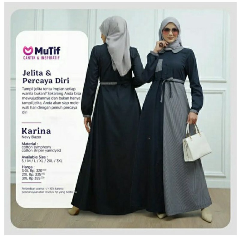 Mutif Karina Mauve Red Mutif Karina Navy Blazer Baju Muslim Gamis Dress Casual Premium Terbaru Ori Lebaran