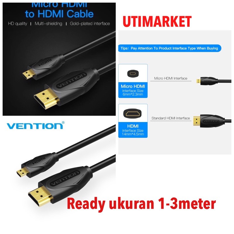 KABEL MICRO HDMI TO HDMI 3D 1080p Vention