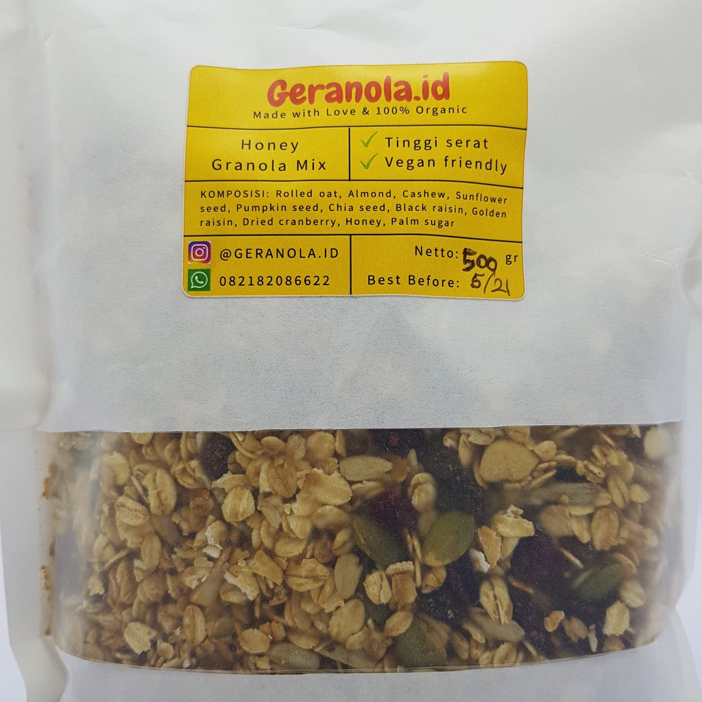 

Geranola.id - Honey Granola / 1kg / SEREAL Diet SARAPAN SEHAT / PRAKTIS / 100% HALAL