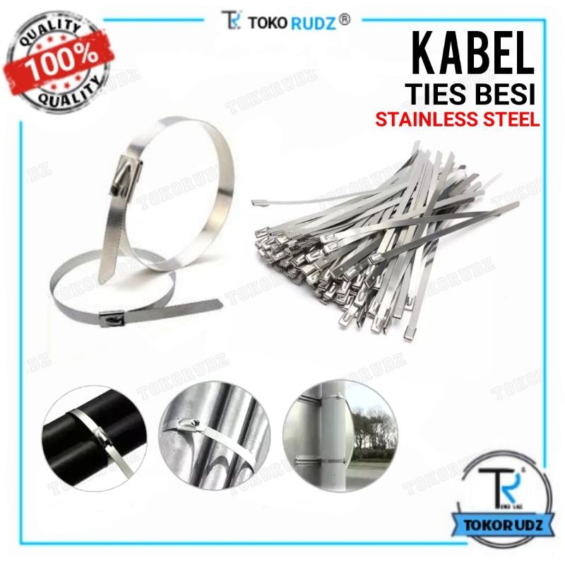 Kabel Ties Tis Tie Tali Besi Stainless Steel Pengikat Pipa Knalpot Klem