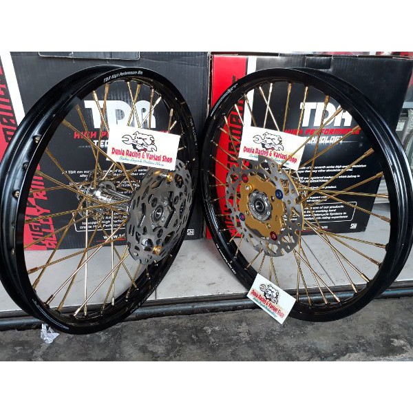 BRILIANT Velg TDR Tromol becak Satria150 fu paket set plus cakram variasi sudah rakit