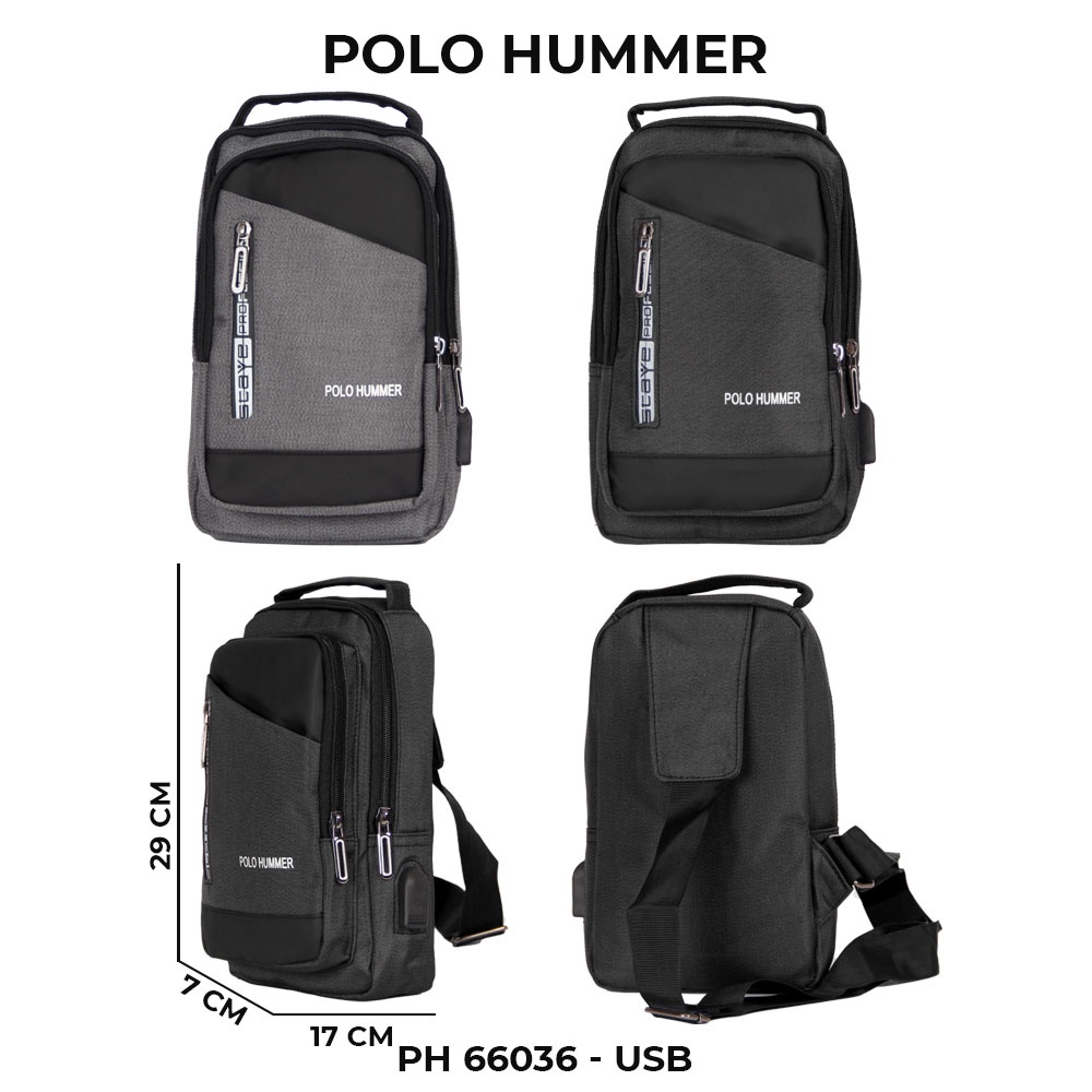 Tas Slempang Pria Selempang Punggung - Slingbag Cowok POLO HUMMER