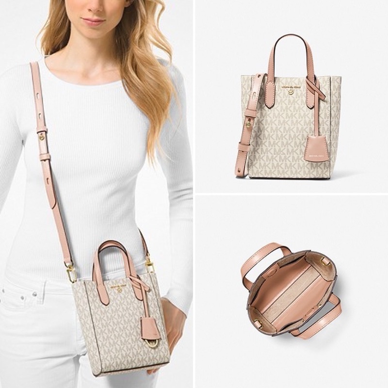 MICHAEL KORS MK Sinclair Extra-Small Logo Crossbody Bag brown acorn xs vanilla soft pink