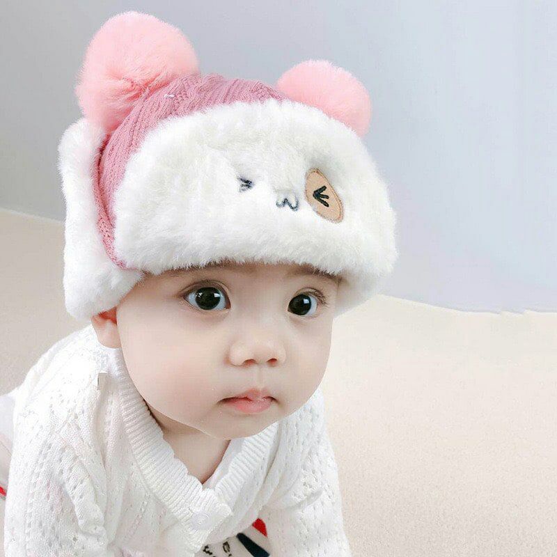 Topi Bayi Lucu - Topi Bulu Rajut Import M218