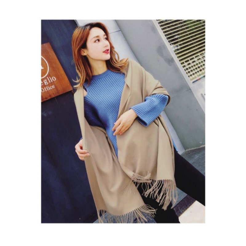 PASHMINA CASHMERE PREMIUM WINTER SUMMER  | PLAIN POLOS IMPORT SELENDANG HANGAT SYAL SCARF SCARVES DINGIN-6