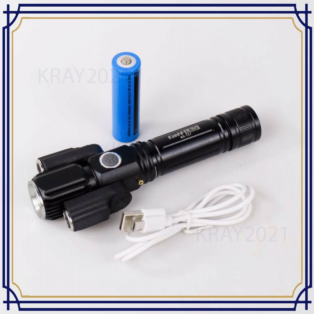 TaffLED Senter LED Telescopic Zoom Cree T6 + 2 x XPE 15000 Lm - KS-737