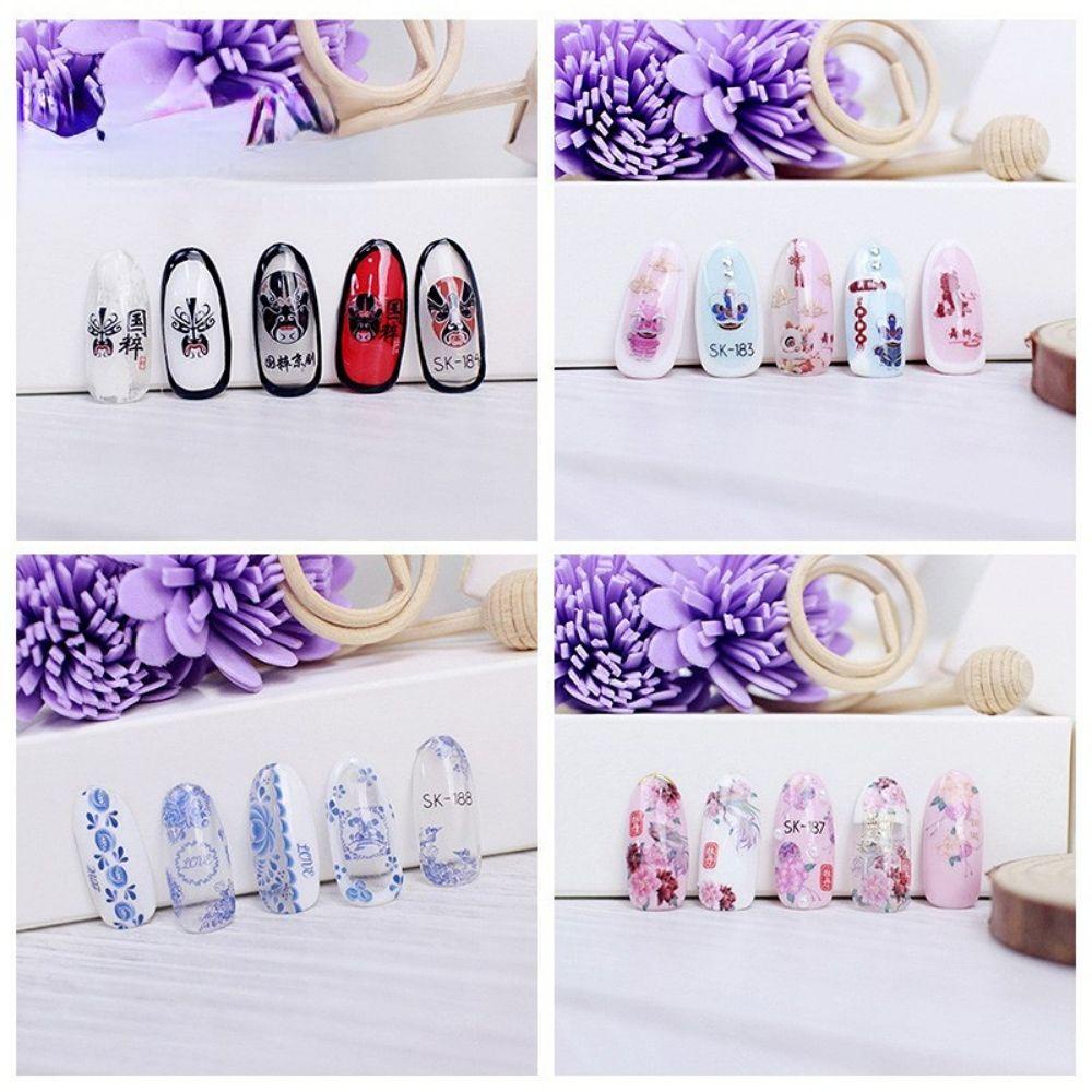 [Elegan] Zodiak Stiker Kuku Artistik Unik Kecantikan Kuku Elemen Cina Salon Kuku Nail Art Patch Nail Art Dekorasi