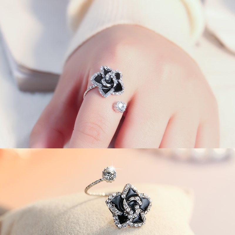 Cincin Model Terbuka Aksen Mutiara | Set Cincin Kombinasi Geometris | Cincin Bahan Stainless Steel | Aksesoris Wanita Untuk Hadiah