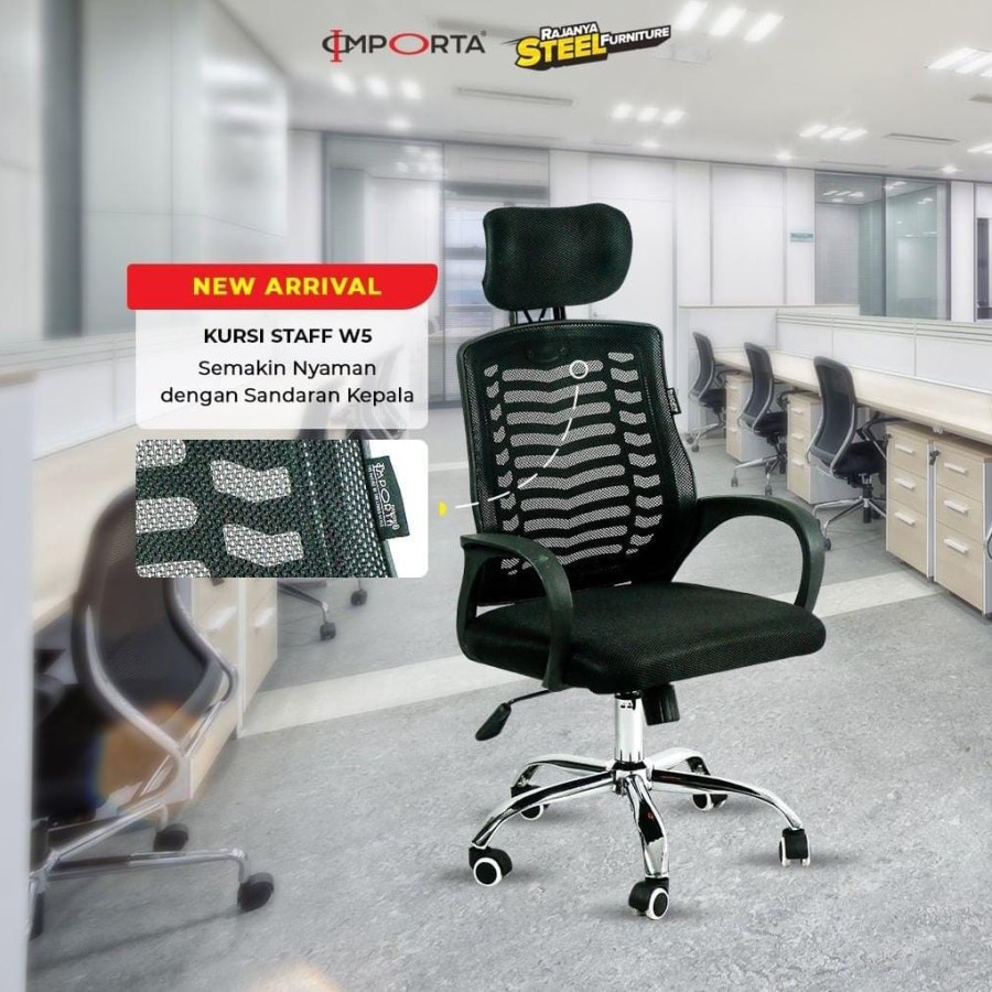 (Grab/Gosend) Kursi Kantor Jaring / Kursi Staff / Kursi Kerja - W5
