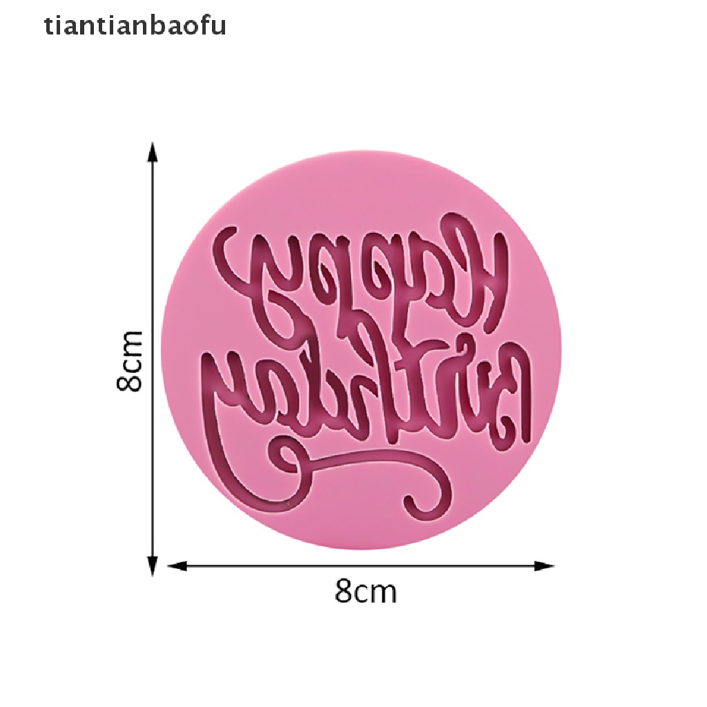 Cetakan Kue Bentuk Bulat Bahan Akrilik Motif Happy Birthday