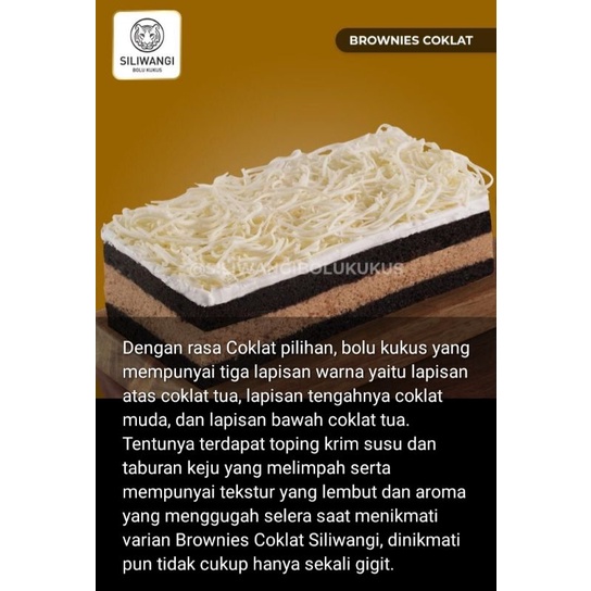 

Bolu Kukus Siliwangi Klasik Brownies Coklat