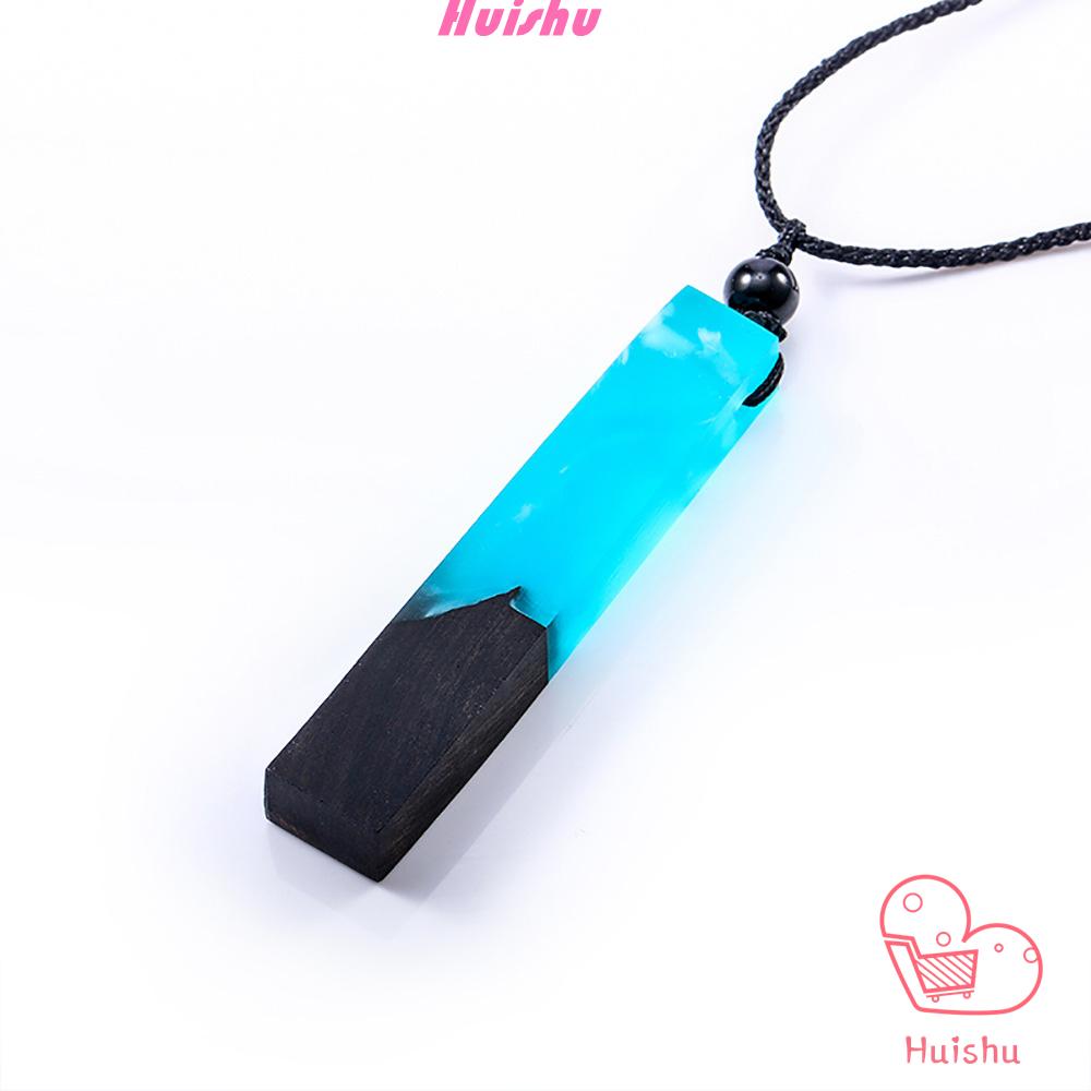 Hs Charm Necklace Fashion Magic Forest Resin Wood Pendant Colored Jewelry Gifts Women Men Rope Chain Shopee Indonesia