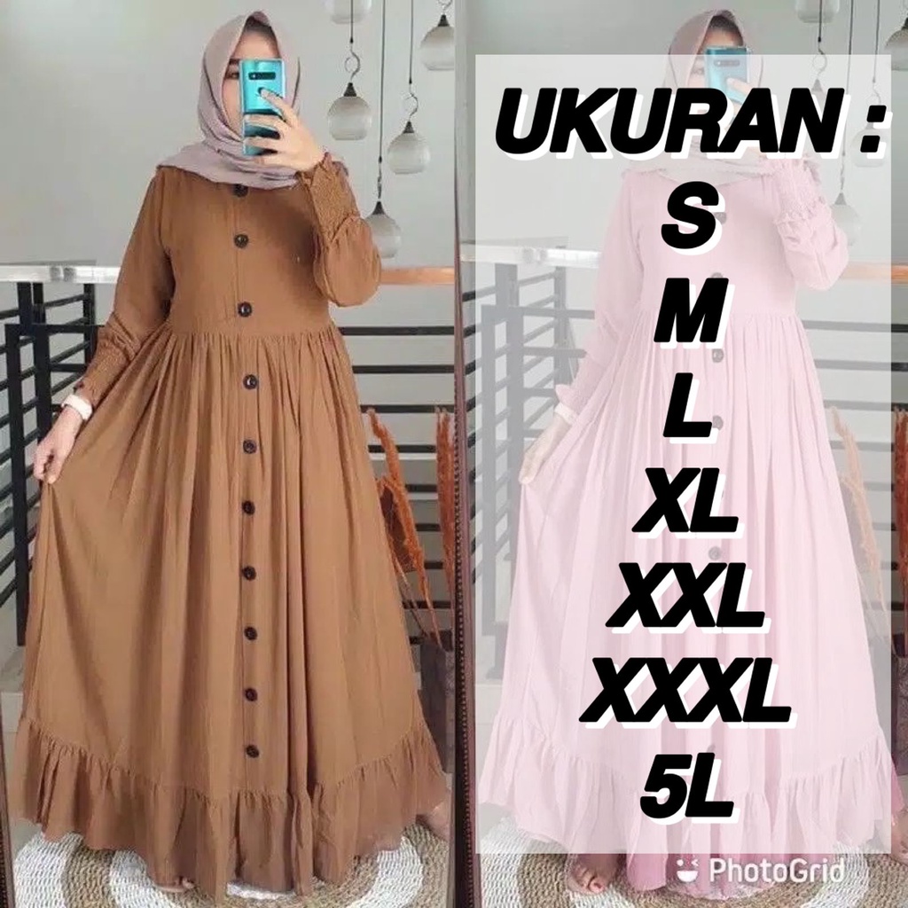 ( S M L XL XXL XXXL 5L ) TANIA MAXI DRESS JUMBO MURAH R_PROJECT