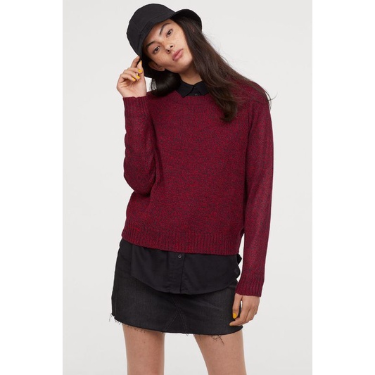 (BISA COD) HnM DIVIDED KNIT SWEATER RAJUT ATASAN WANITA KOREAN STYLE