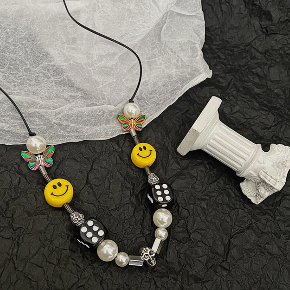 Needway   Tengkorak Manik-Manik Kalung Punk Wanita Keren Eropa Dan Amerika Paduan Gelang Akrilik
