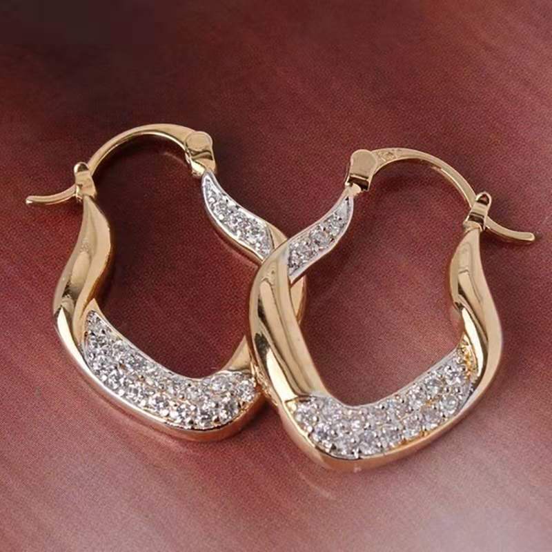 Anting Tusuk Sterling Silver 925 Hias Kristal Zircon Mewah Untuk Wanita