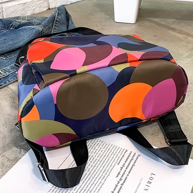 Tas Ransel Wanita Fashion Style Korea Kasual Warna Rainbow Tas Punggung Sekolah Kerja Tas Multifungsi Backpack Cewek Nilon Tas Wanita Korea terbaru Azgalery T51