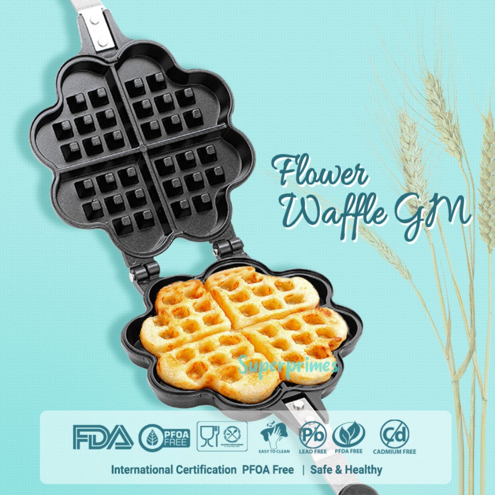 cetakan croffle waffle maker anti lengket/Alat masak kue single wafel GM2173 diatas kompor gas