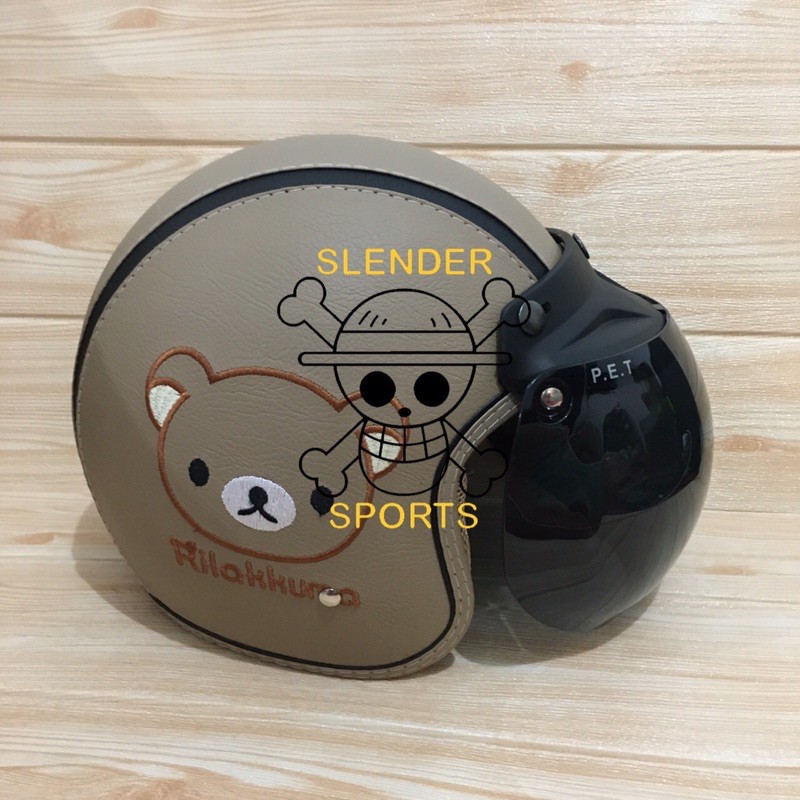 HELM BOGO FULL KULIT MOTIF RILAKKUMA ABU ABU