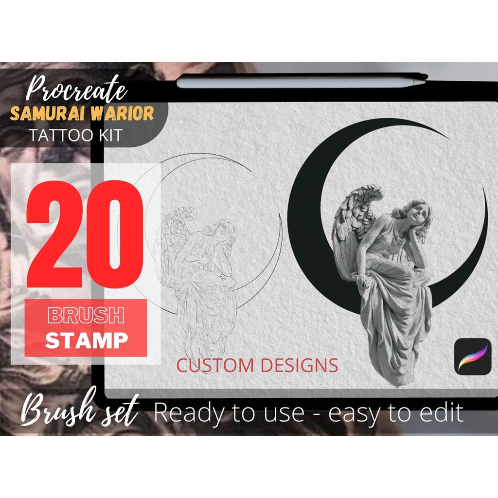 Procreate Brush - Greek Poisedon Mythology Tattoo Stamp Brushes