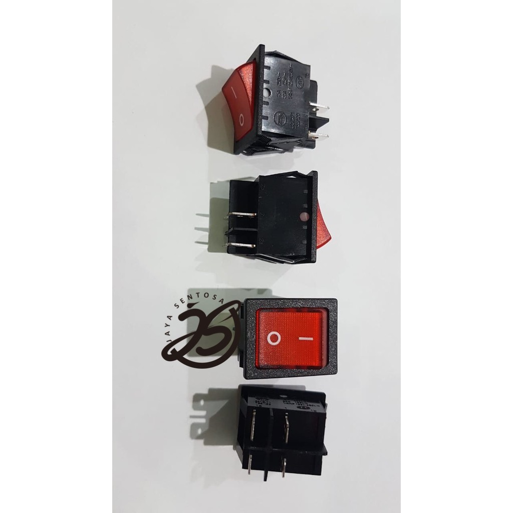 Power Switch + Lampu On-Off 4 pin, 4 kaki Saklar Merk ZN 31mm x 25mm SWITCH ROCKER ZN 15A - 20A
