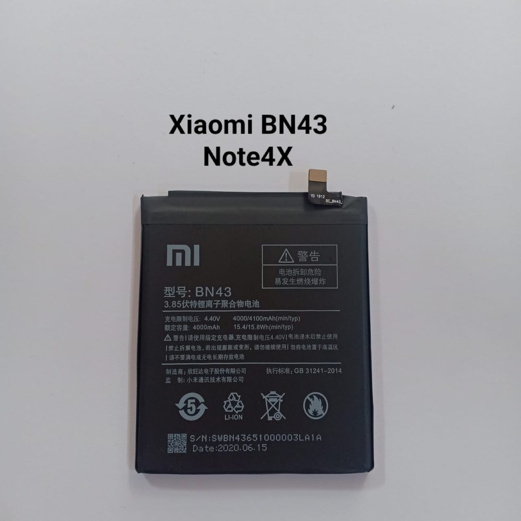 Baterai Xiaomi Redmi Note 4x BN43 Batre Batere Battery