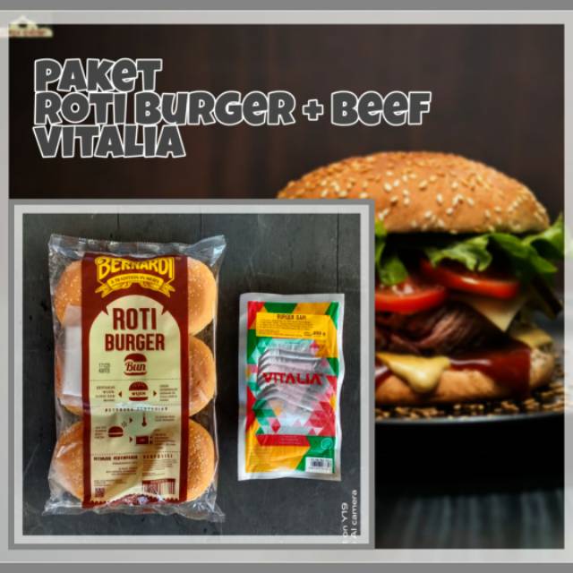 

Paket Beef Burger 10 & Roti isi 6 Bernadi