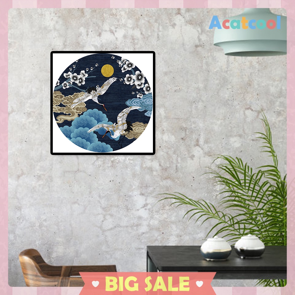 Full Drill Diamond Painting Two Flying Crane Cross Stitch Embroidery Mosaic