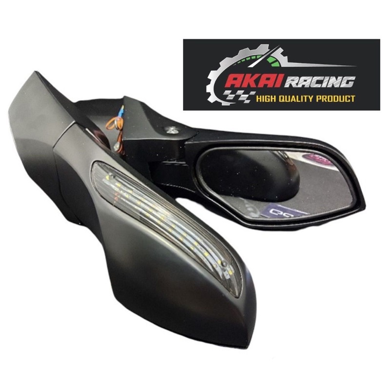 Spion Nmax Lipat + Lampu Sein | Spion Body Nmax Hitam Dof / Spion Tempel Bodi Depan Nmax Plus Sen