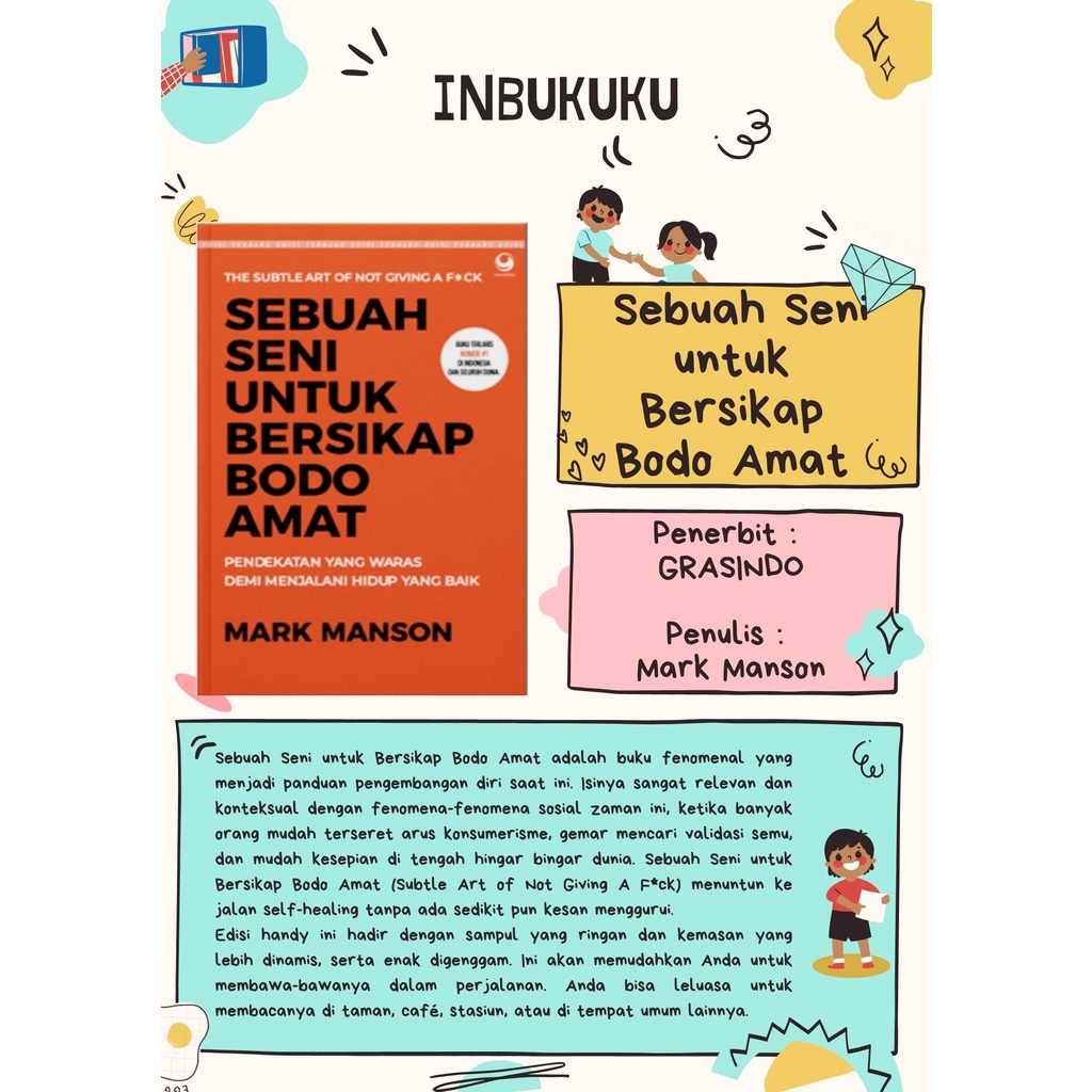 BUKU PENGEMBANGAN DIRI - BUKU SEBUAH SENI UNTUK BERSIKAP BODO AMAT//ori