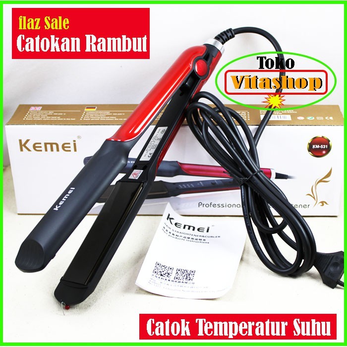 Original catok kemei km-531 catokan rambut profesional temperatur suhu