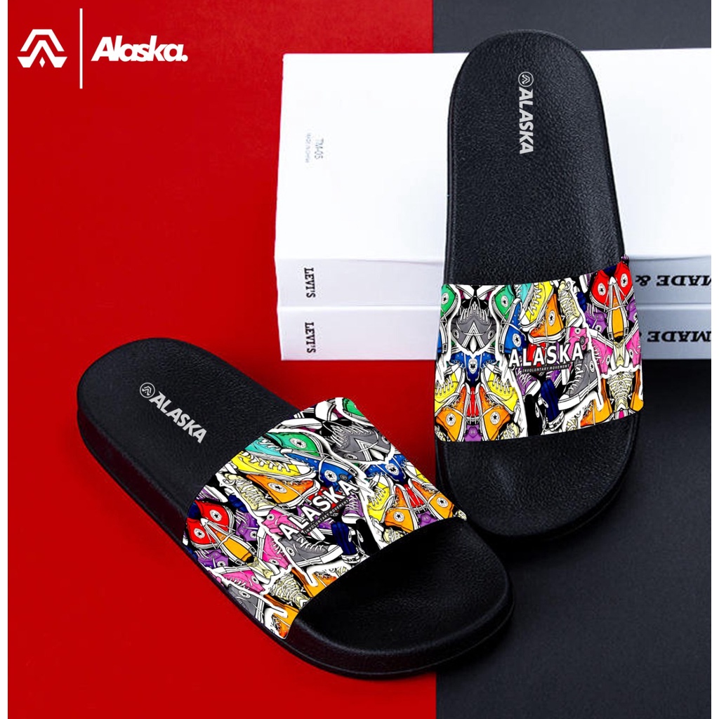 Sandal Slide Pria Dewasa Motif Printing Shoe color