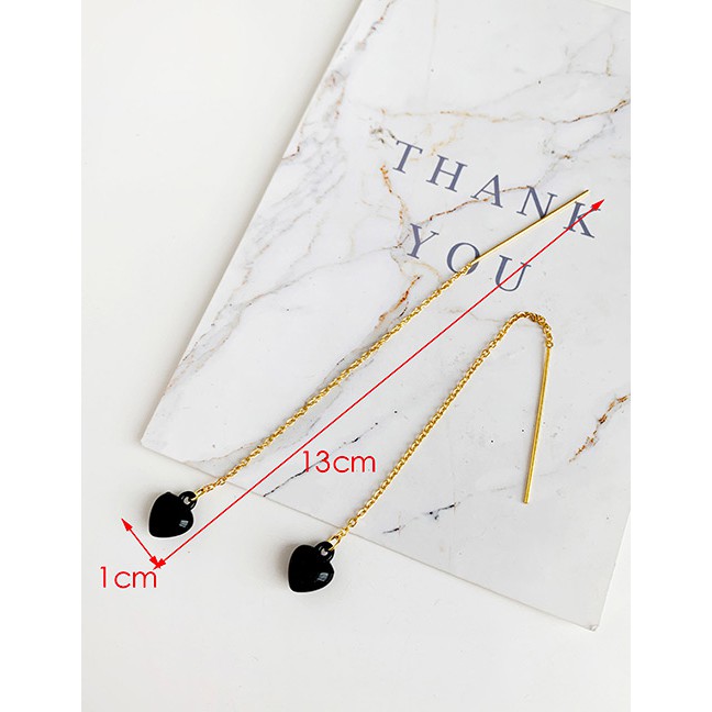 LRC Anting Tusuk Fashion Alloy Resin Love Ear Line F7547X