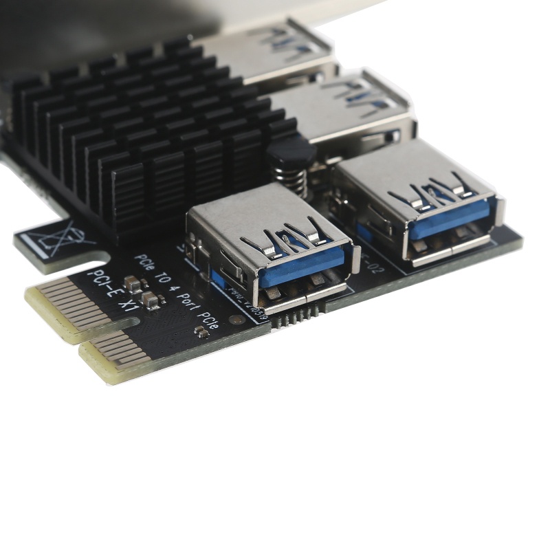 Btsg PCI Untuk Express 1x Ke 16x Powered Riser Adapter Card USB 3.0 PCI-E 1ke External 4-kartu GPU Riser Extender Untuk Min