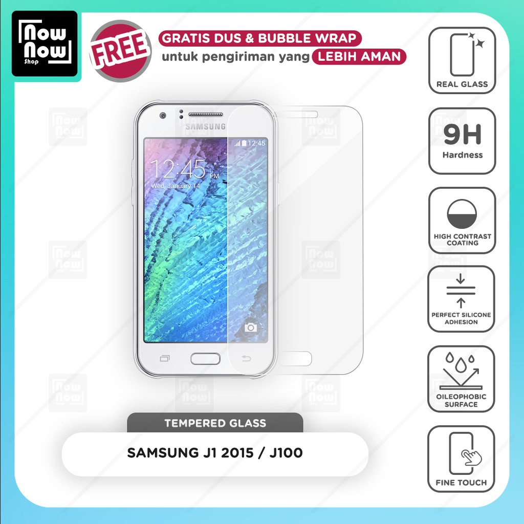 Tempered Glass Anti Gores Samsung J1 2015 J100 Screen Guard Protector 9H Kaca Temperglass